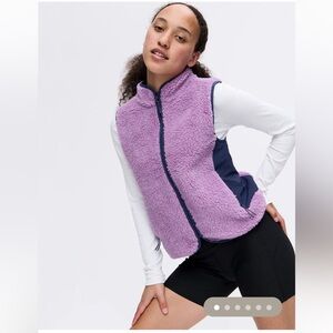 NWT Outdoor Voices Candy Fleece Italian Wool-blend Vest in Orchid Multi - M